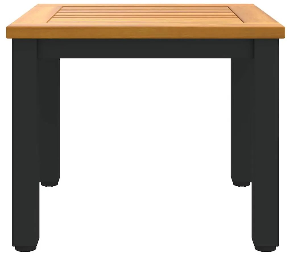 vidaXL Υπαίθρια Τραπέζια Φυσικό και μαύρο 45 x 45 x 38 εκ.