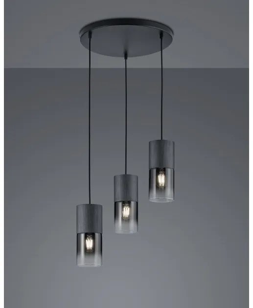 Κρεμαστό Φωτιστικό Οροφής 3xE27 Φ37cm Robin Trio Lighting-310630332-Μαύρο 310630332