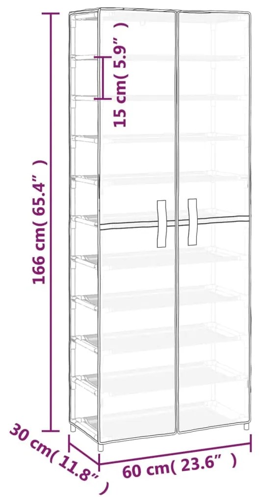 ΠΑΠΟΥΤΣΟΘΗΚΗ ΚΡΕΜ 60 X 30 X 166 ΕΚ. ΥΦΑΣΜΑΤΙΝΗ 337260