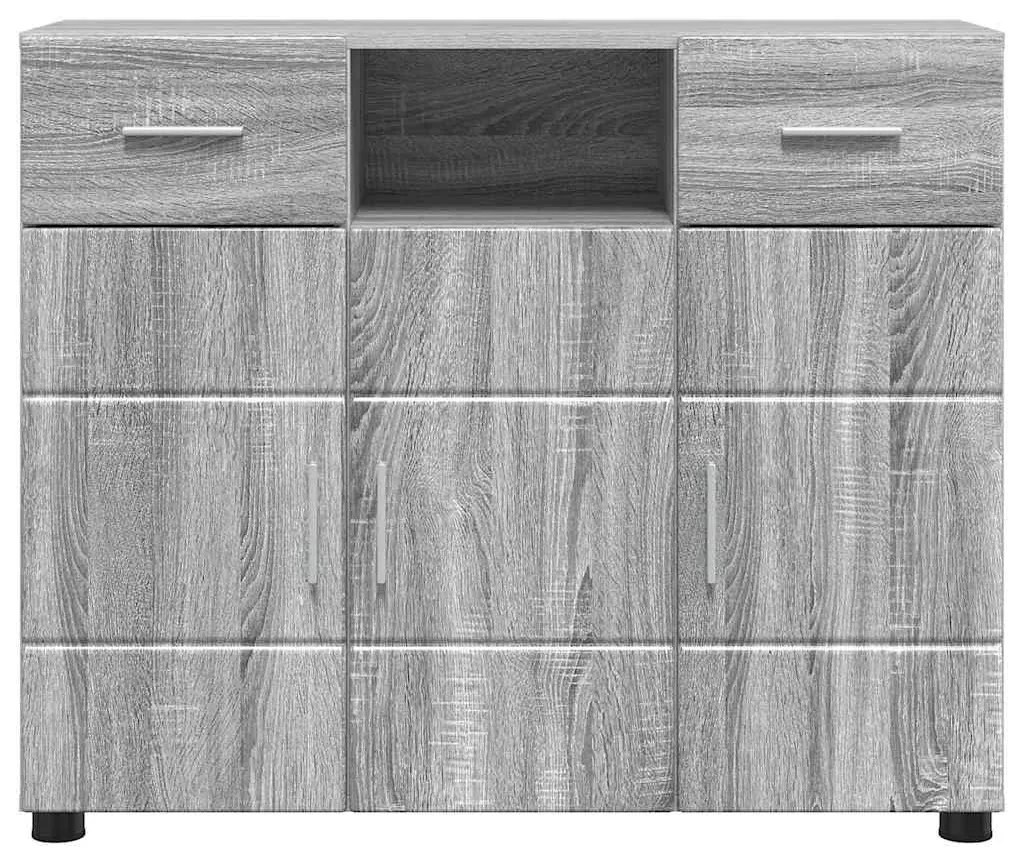 vidaXL Πλαϊνό γραφείο με συρτάρι Γκρι sonoma 88.5 x 30.5 x 73 εκ