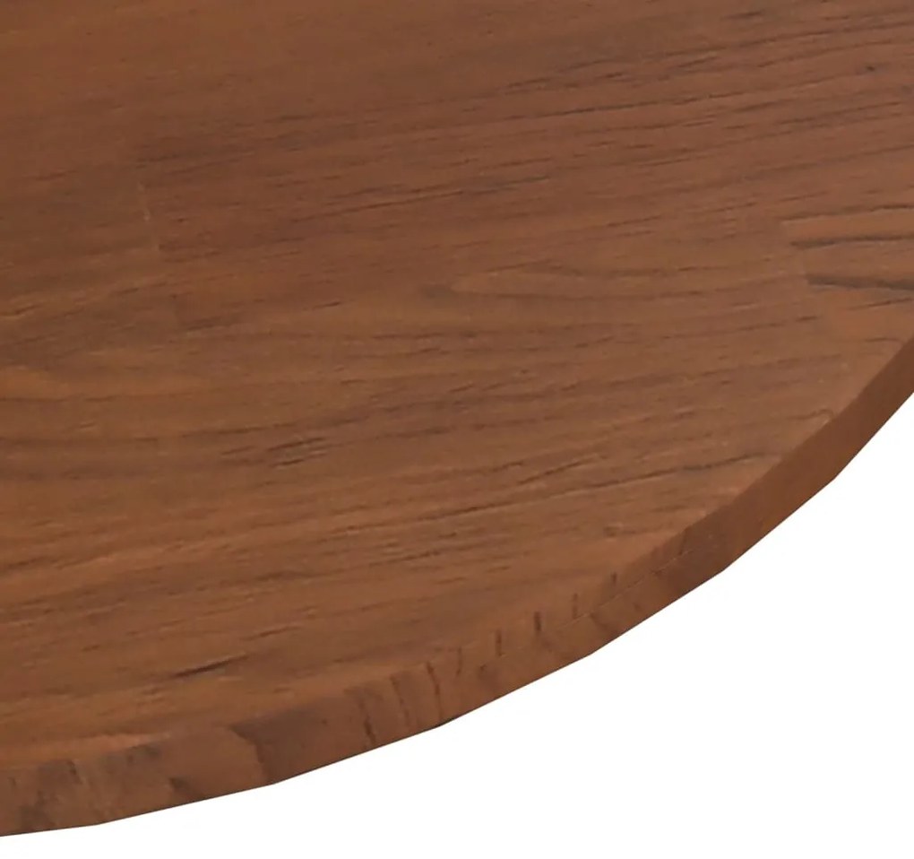 vidaXL Επιφάνεια Τραπεζιού Στρογγυλή Σκ. Καφέ Ø90x1,5 εκ. Ξύλο Δρυς