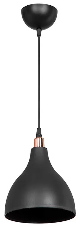 Φωτιστικό οροφής μονόφωτο Lofty pakoworld Ε27 μαύρο Φ18x22εκ