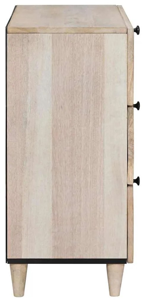 vidaXL Κομοδίνο με συρτάρι Μπεζ 50 x 33 x 60 εκ Μασίφ ξύλο μάνγκο