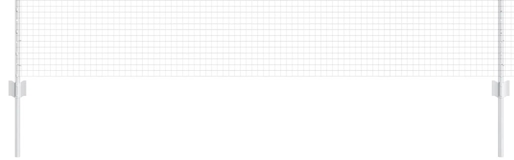 vidaXL Γαλβανισμένος Φράχτης με 11 Στήλες Ασήμι 0.4x25 μ Ατσάλι