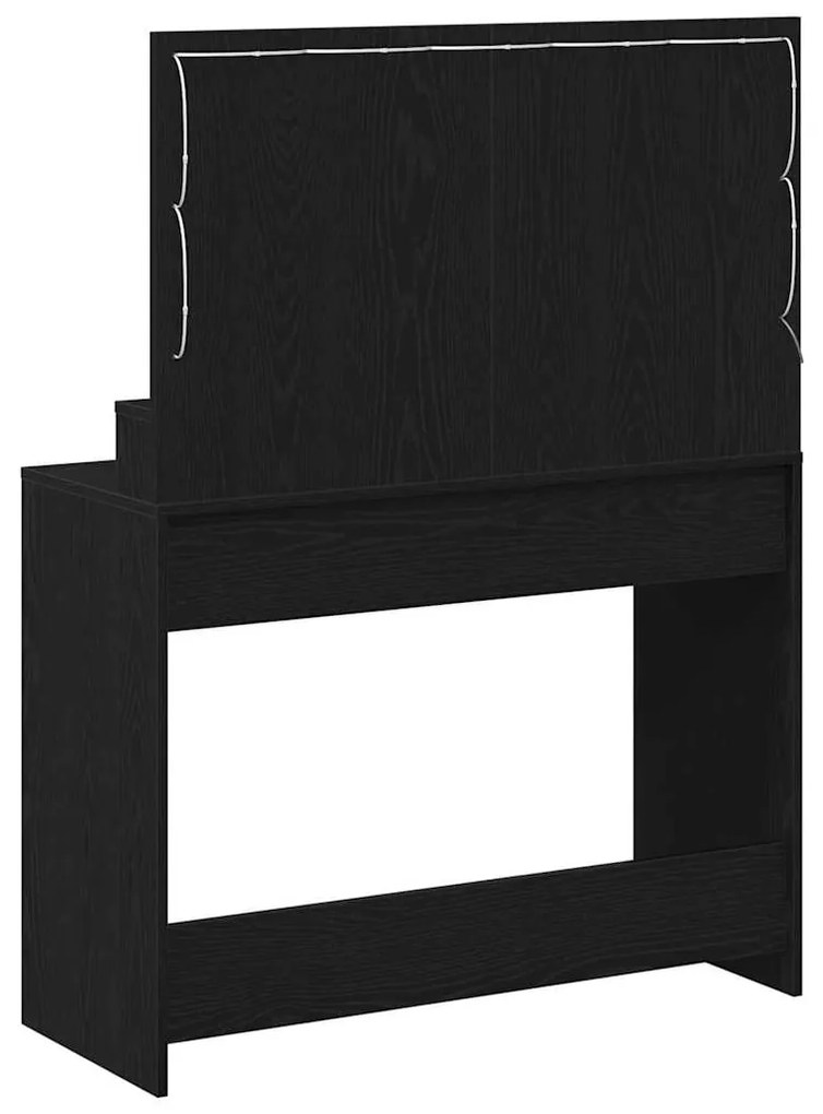 vidaXL Τραπέζι Μακιγιάζ με ράφι Μαύρη δρυς 100 x 41 x 135 εκ.