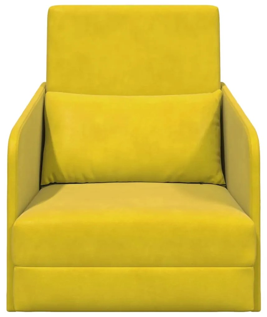 vidaXL Κρεβάτι καναπές Κίτρινο 65 x 80 x 83 εκ. Βελούδο