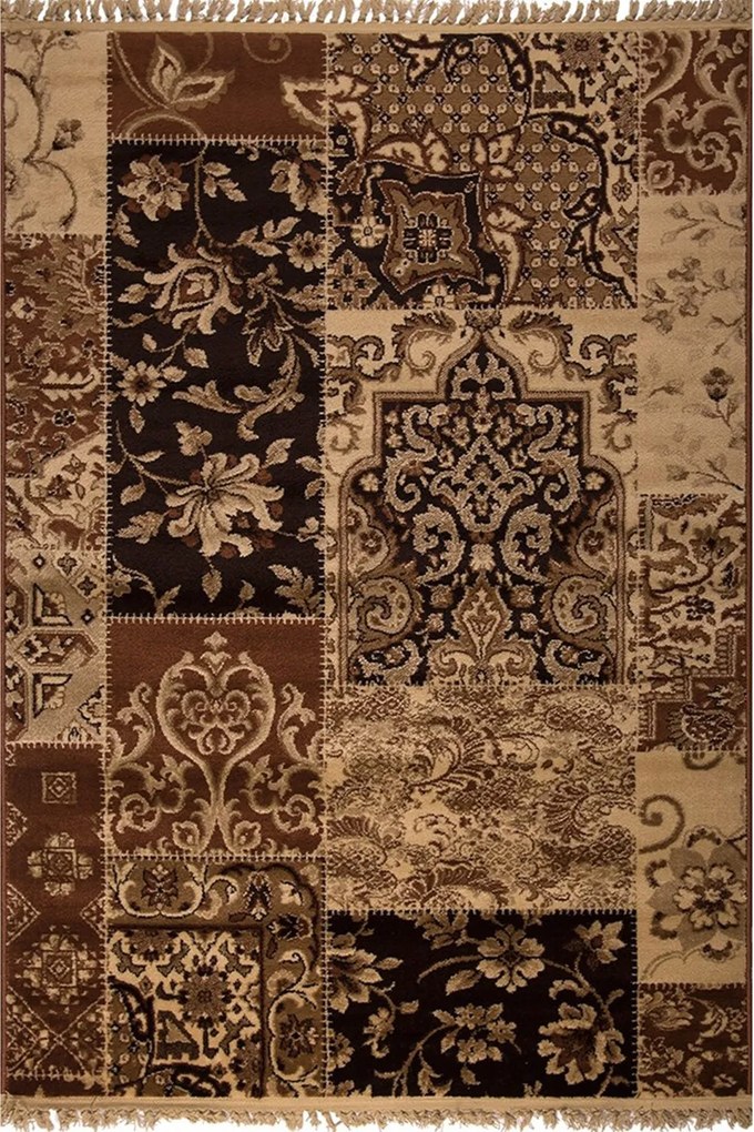 Χαλί Amal 3331 D Brown-Black Βιοκαρπέτ 67X200cm