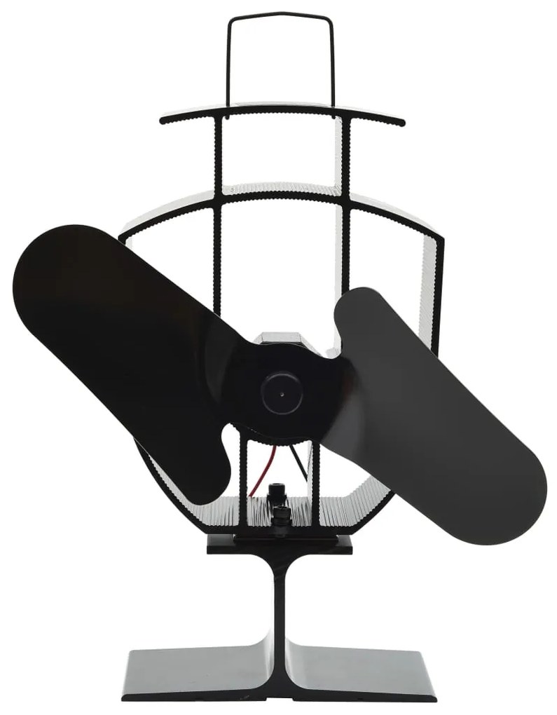 vidaXL Αερόθερμο Σόμπας Μαύρο με 2 Πτερύγια