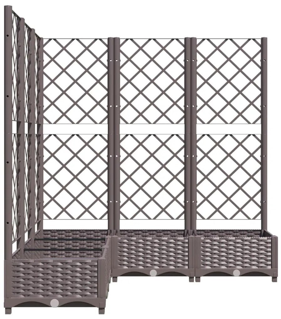 vidaXL Ζαρντινιέρα Κήπου με Καφασωτό Καφέ 120x120x121,5 εκ. από PP