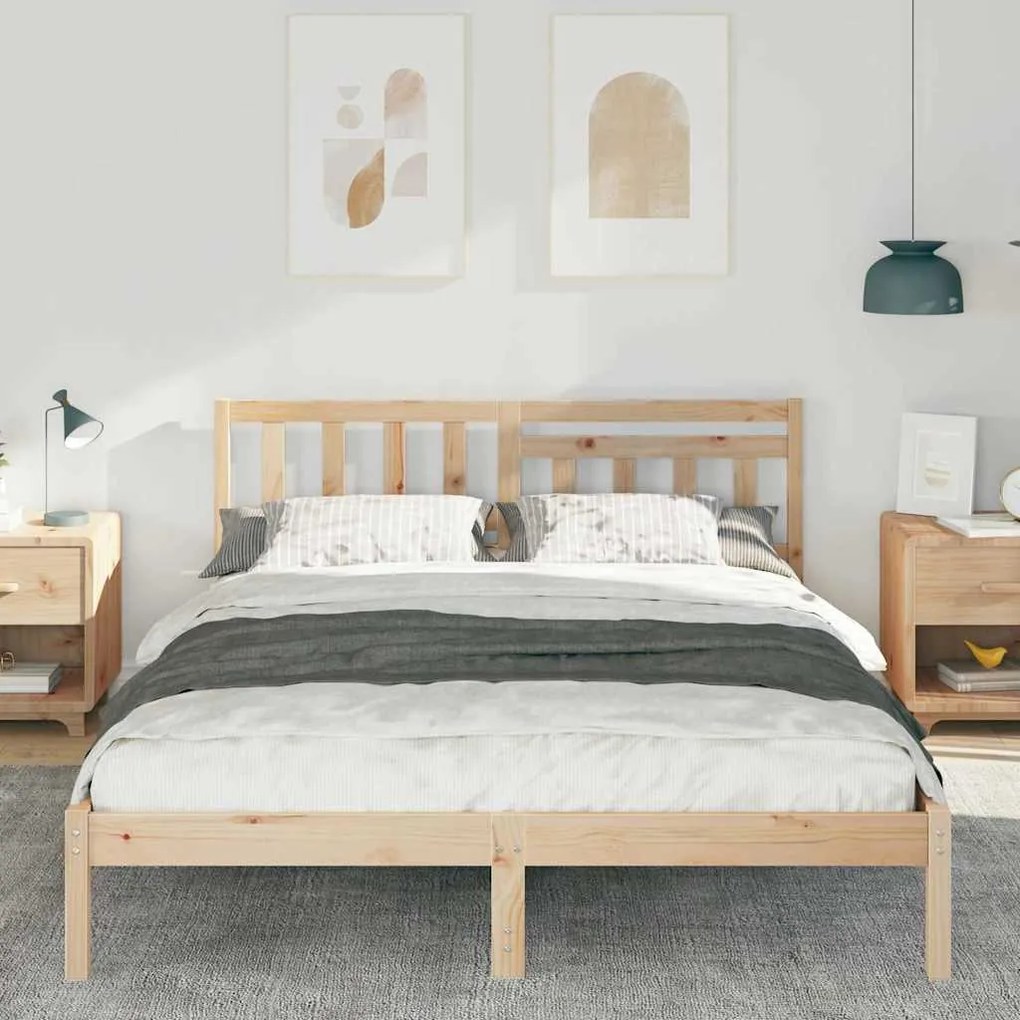 vidaXL Σκελετός Κρεβατιού Καφέ 160 x 200 cm Μασίφ ξύλο πεύκου