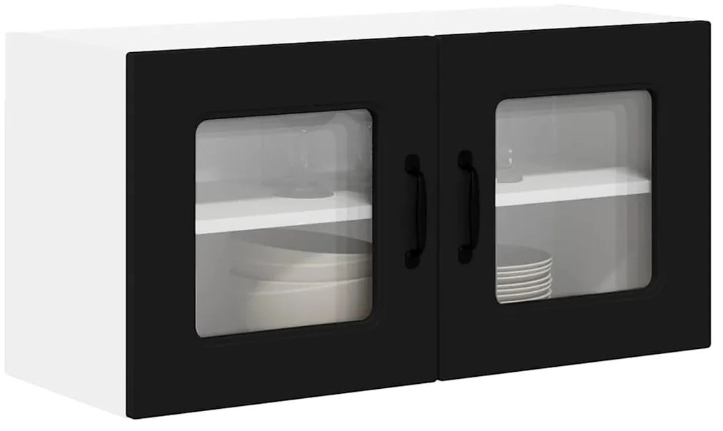 vidaXL Ντουλάπα Κουζίνας με αποθήκευση Kalmar Μαύρο 80 x 31 x 40 εκ