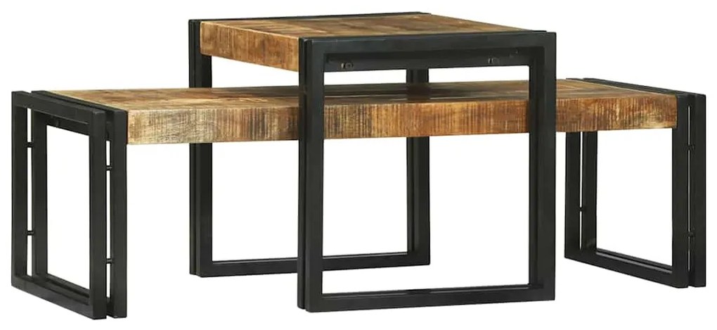 vidaXL Τραπεζάκι σαλονιού 2 pcs Καφέ 48 x 40 x 40 εκ Μασίφ ξύλο μάνγκο