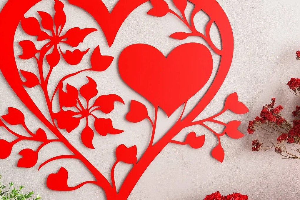 Σετ των 2 Intra απο ξύλο plywood 3mm-4mm πάχος – Paper Cut Valentine Hearts Δίασταση  20x20 cm INTRAFABR-112424575