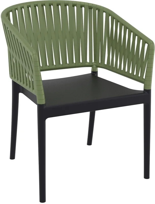 PORTOFINO BLACK/OLIVE GREEN ΠΟΛΥΘΡΟΝΑ ΠΟΛ/ΝΙΟΥ - (58X58X80εκ.), Χρώμα: BLACK/OL.GREEN - SIESTA