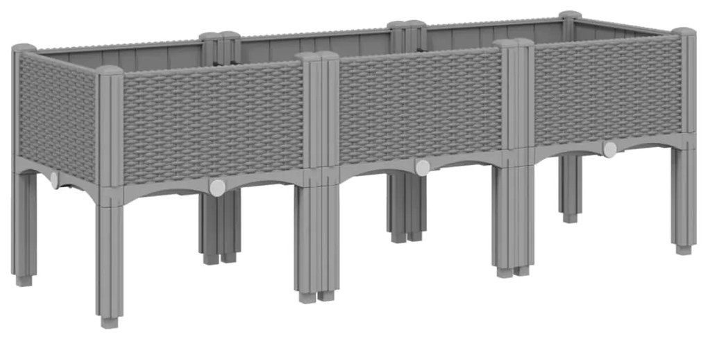 ΖΑΡΝΤΙΝΙΕΡΑ ΚΗΠΟΥ ΜΕ ΠΟΔΙΑ ΑΝ. ΓΚΡΙ 120X40X42 ΕΚ ΠΟΛΥΠΡΟΠΥΛΕΝΙΟ 367897