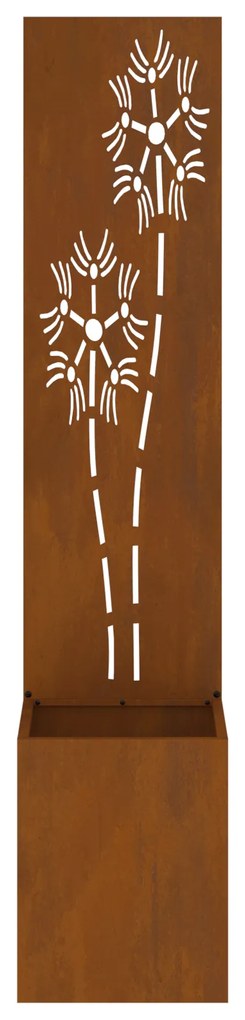 vidaXL Οθόνη Ιδιωτικότητας Κήπου Floral Σκ rusty 32 x 140 εκ.