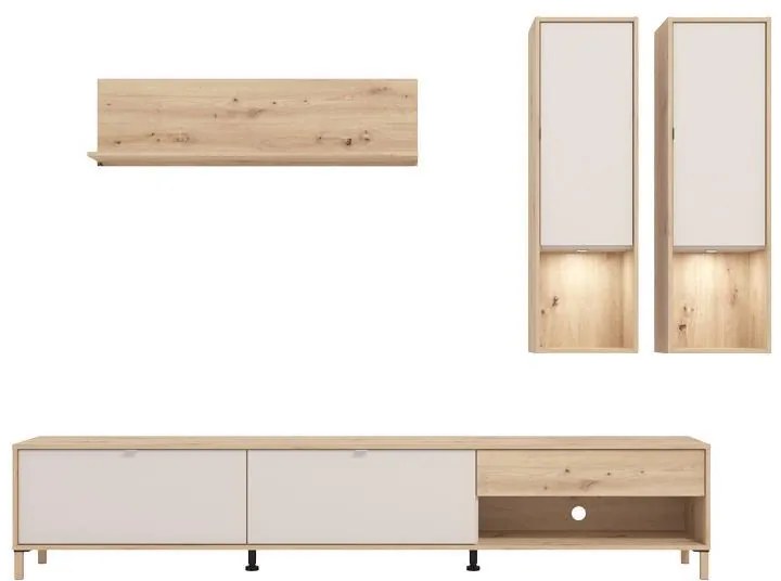 Σύνθετο σαλονιού NORWICH Artisan Oak - Cashmere 234x40x197εκ. 234x40x197 εκ.