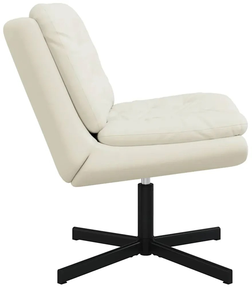 vidaXL Γυριστή Χαλαρωτική Καρέκλα Κρεμ 63 x 75 x 76 εκ Βελούδο