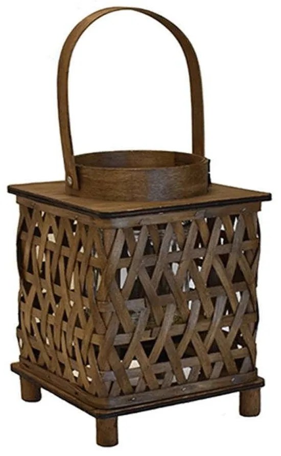 Φανάρι Ξύλινο 00.06.61050 18x18x26cm Brown Wood