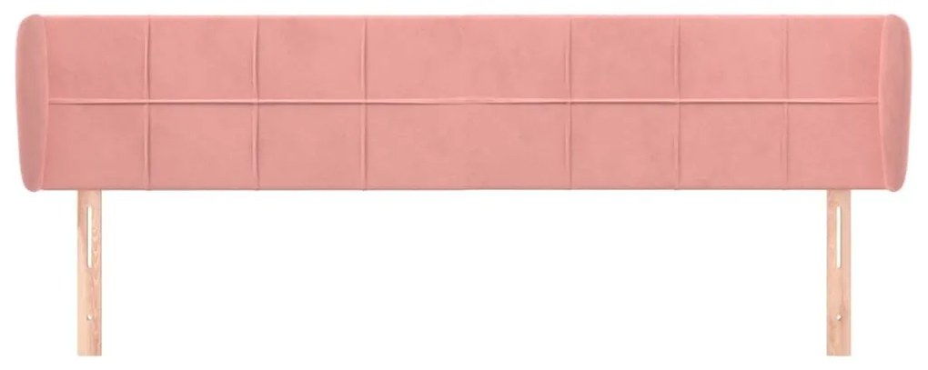 Κεφαλάρι με Πτερύγια Ροζ 163x23x78/88 εκ. Βελούδινο - Ροζ