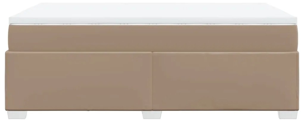 vidaXL Κρεβάτι Boxspring με Στρώμα Καπουτσίνο 120x200εκ.από Συνθ.Δέρμα