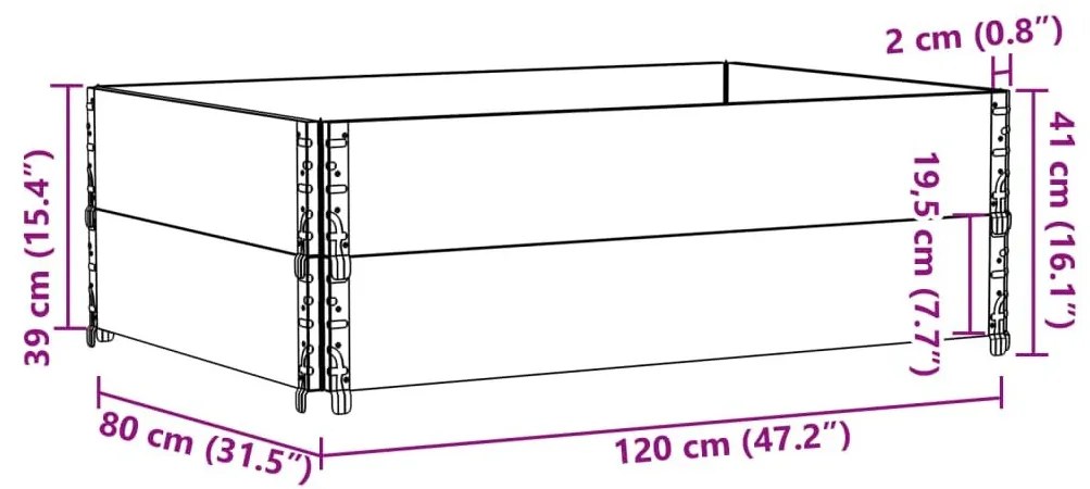 Ζαρντινιέρα Κήπου Λευκό 120 x 80 εκ. από Μασίφ Ξύλο Πεύκου - Καφέ