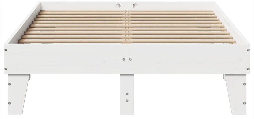 vidaXL Σκελετός Κρεβ. Χωρίς Στρώμα Λευκό 135x190 εκ Μασίφ Πεύκο