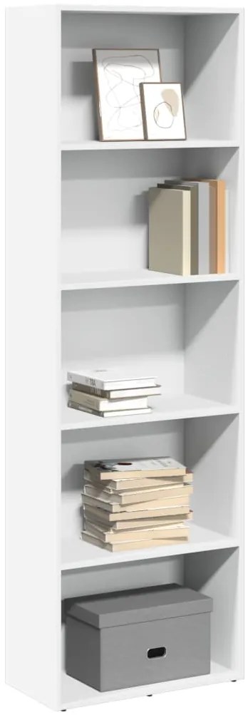 vidaXL Βιβλιοθήκη Λευκή 60x30x189 εκ. από Επεξεργασμένο Ξύλο
