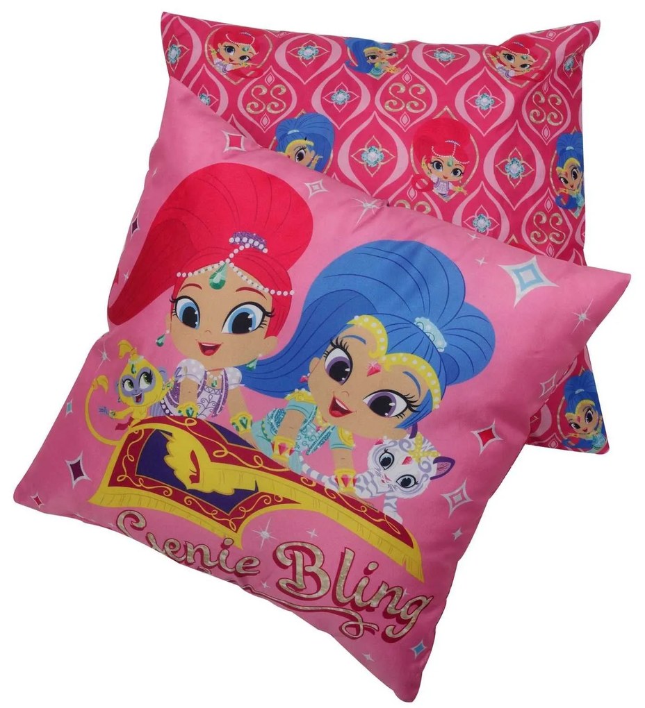 Διακοσμητικό Μαξιλάρι Παιδικό 5501 Shimmer &amp; Shine Fuchsia-Yellow Das Baby 40Χ40 40x40cm Πολυέστερ