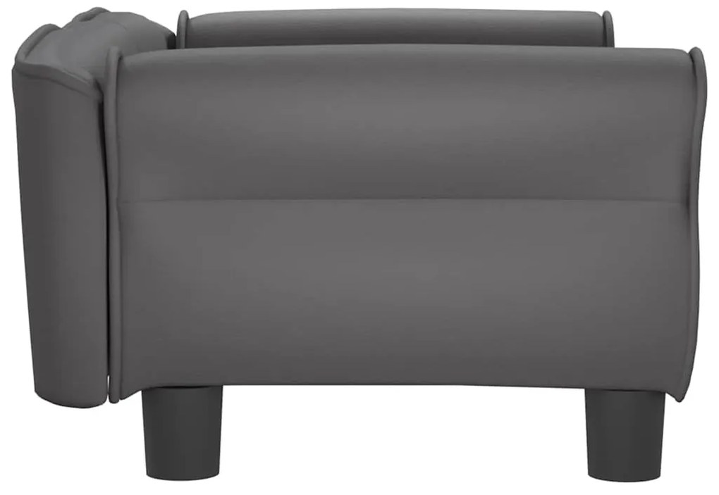 vidaXL Κρεβάτι Σκύλου Γκρι 70 x 45 x 30 εκ. από Συνθετικό Δέρμα