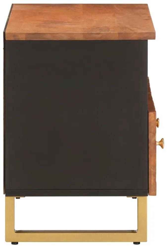 Έπιπλο Τηλεόρασης Καφέ/Μαύρο 70x33,5x46 εκ. Μασίφ Ξύλο Μάνγκο - Καφέ