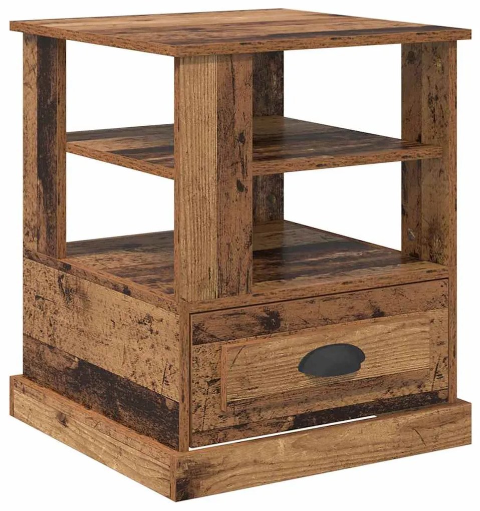 vidaXL Κομοδίνο με ράφι Παλαιό ξύλο 50 x 50 x 60 cm Επεξεργασμένο ξύλο