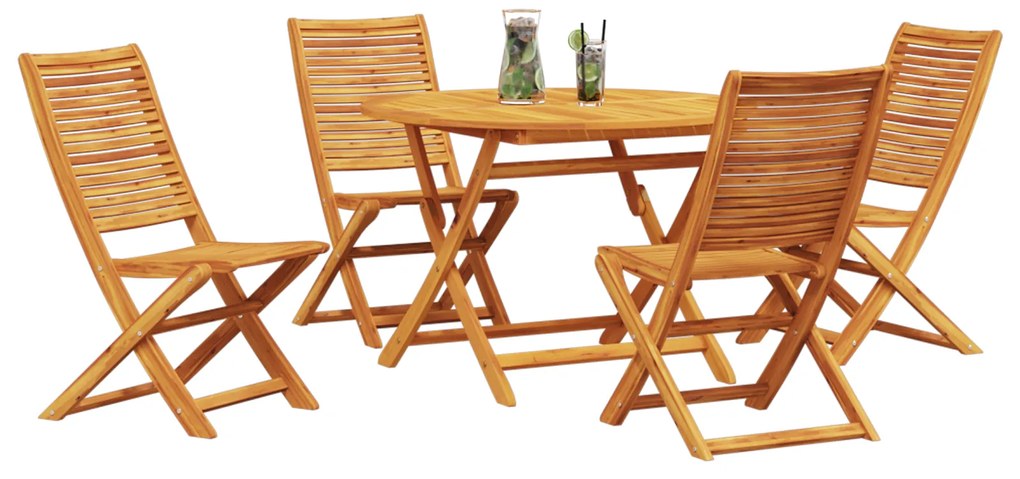 vidaXL Σετ Έπιπλα Κήπου 5 pcs Φυσικό ξύλο