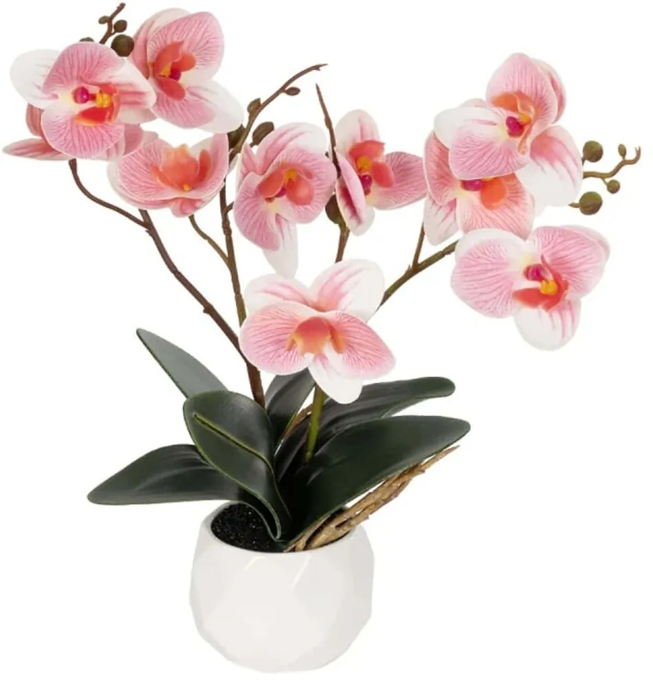 Τεχνητό Φυτό Σε Κασπώ Orchid 21075 30cm Pink GloboStar Πολυαιθυλένιο