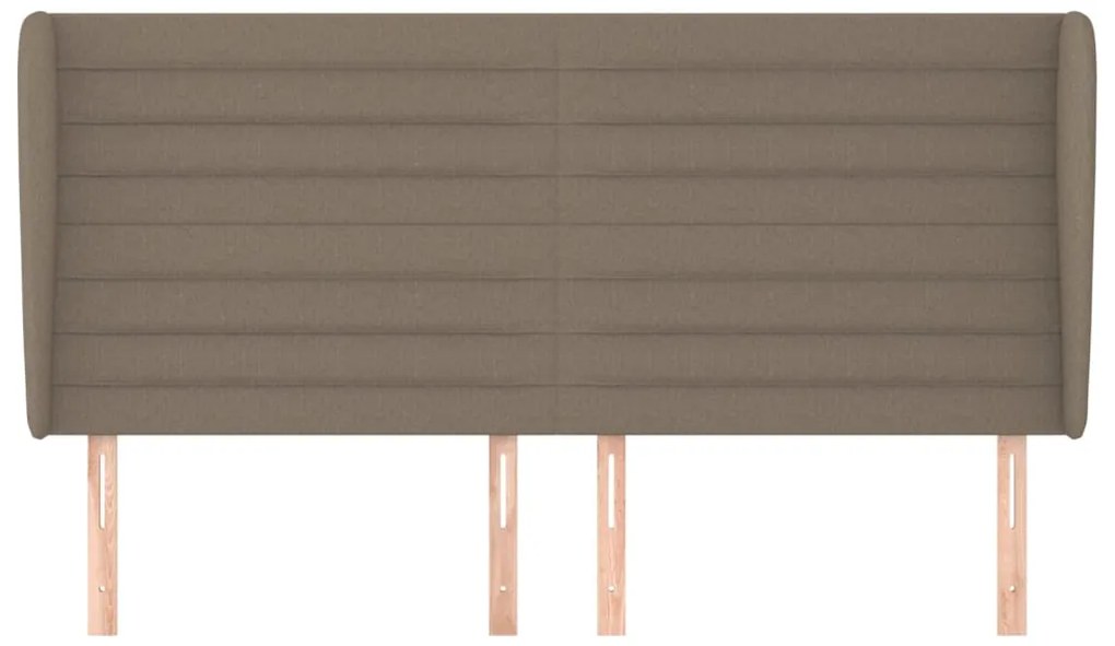 Κεφαλάρι με Πτερύγια Taupe 163x23x118/128 εκ. Υφασμάτινο - Μπεζ-Γκρι