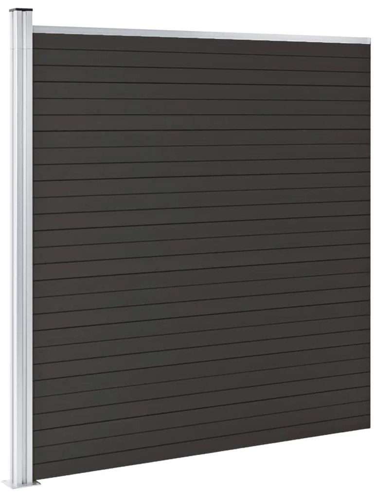 vidaXL Πάνελ Περίφραξης Μαύρο 175 x 186 εκ. από WPC
