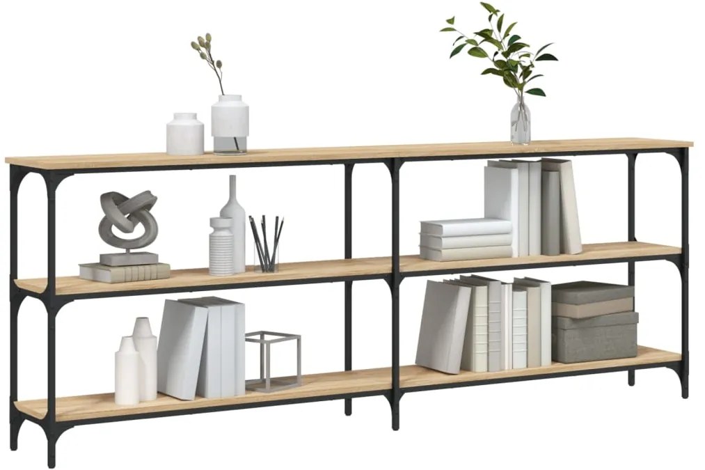 vidaXL Κονσόλα Τραπεζιού Sonoma Δρυς 200 x 29 x 75 εκ. από Τεχνητό Ξύλο