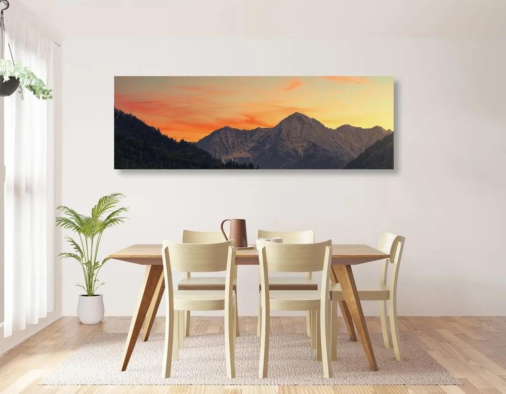 Εικόνα ηλιοβασίλεμα στα βουνά - 120x40