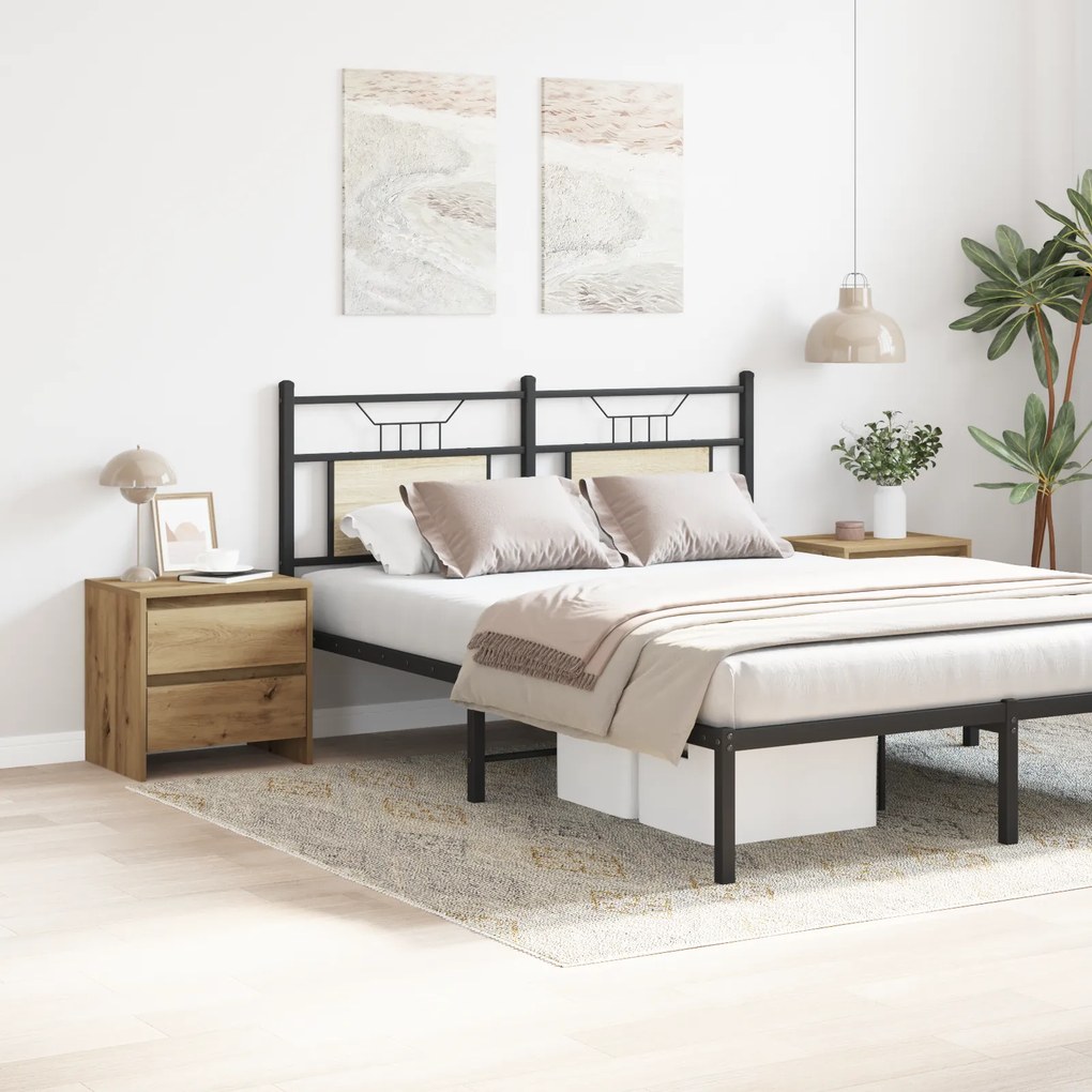 vidaXL Κομοδίνο 2 τεμ Καλλιτεχνική Δρυς 45x34x44,5 εκ Επεξεργασμένο ξύλο