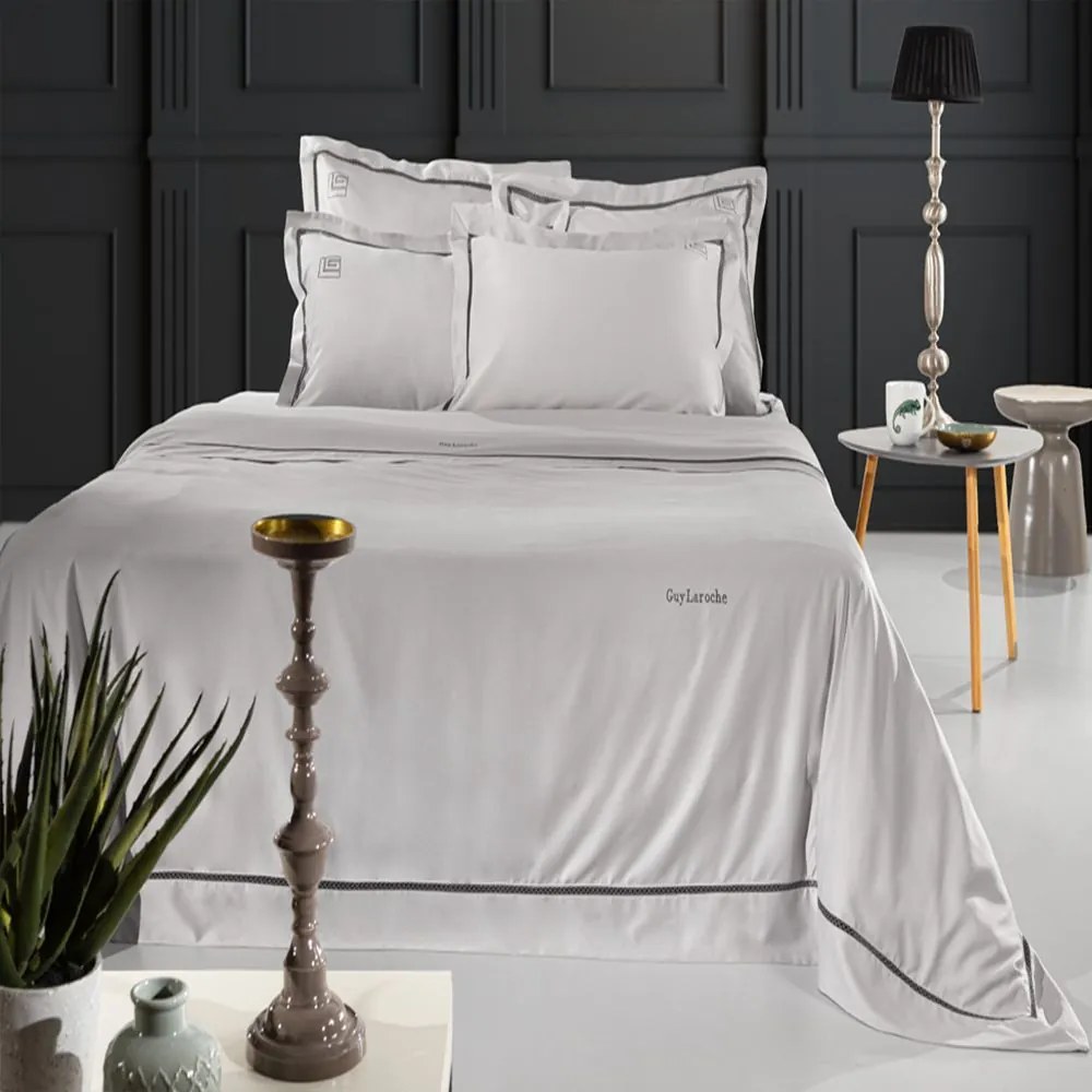 Παπλωματοθήκη Blend (Σετ 3τμχ) Cement Guy Laroche King Size 260x260cm 100% Cotton Satin