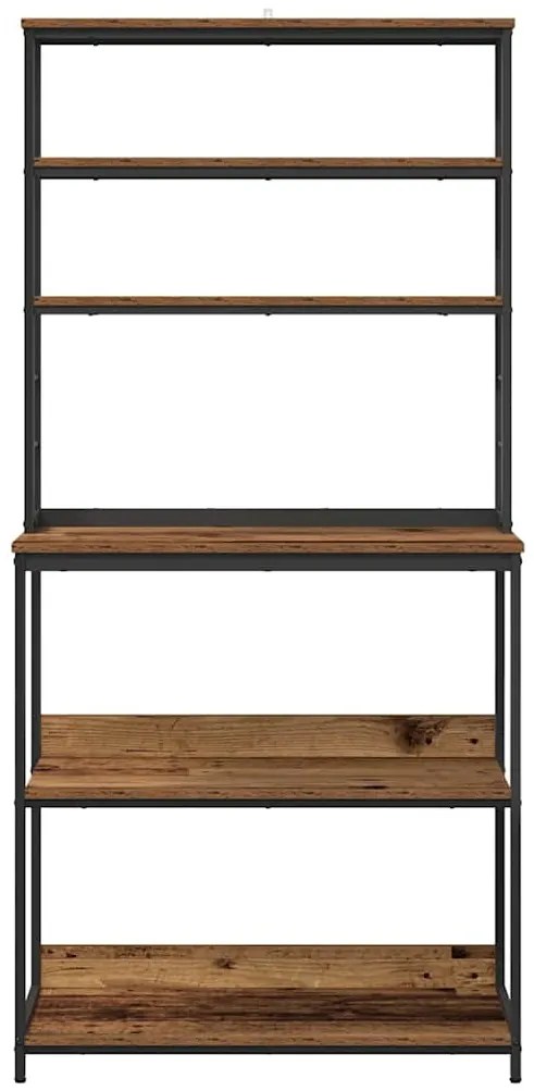 vidaXL Ράφι Κουζίνας Παλιό Ξύλο 80 x 40 x 168 εκ Επεξεργασμένο ξύλο