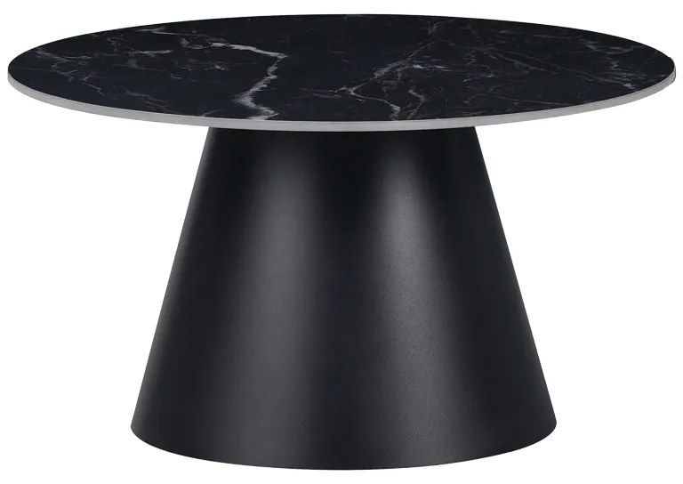 Βοηθητικά τραπέζια Fabrin Inart μαύρο μαρμάρου sintered stone-μαύρο μέταλλο - 029-000314
