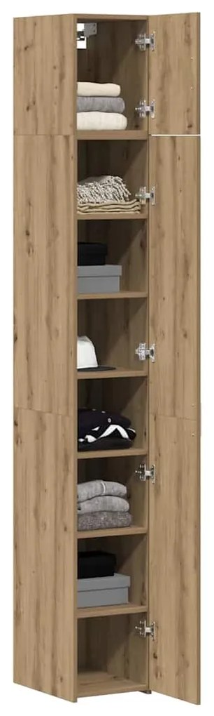 vidaXL Λεπτός Ντουλάπι Αποθήκευσης artisan δρυς 30 x 42.5 x 225 εκ