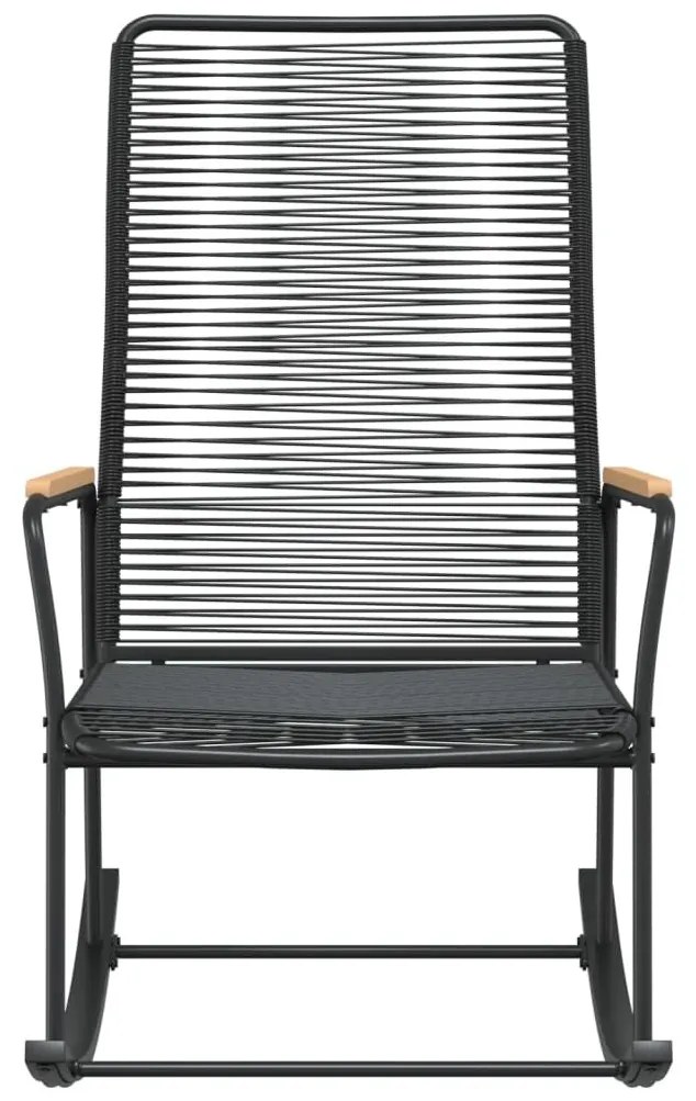 Καρέκλα Κήπου Κουνιστή Μαύρη 59 x 79,5 x 104 εκ. Ρατάν PVC - Μαύρο