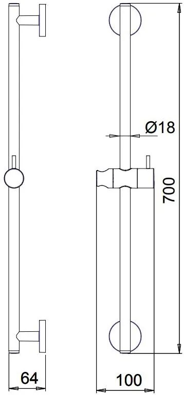 Βέργα ντουζ Sintesi-Inox