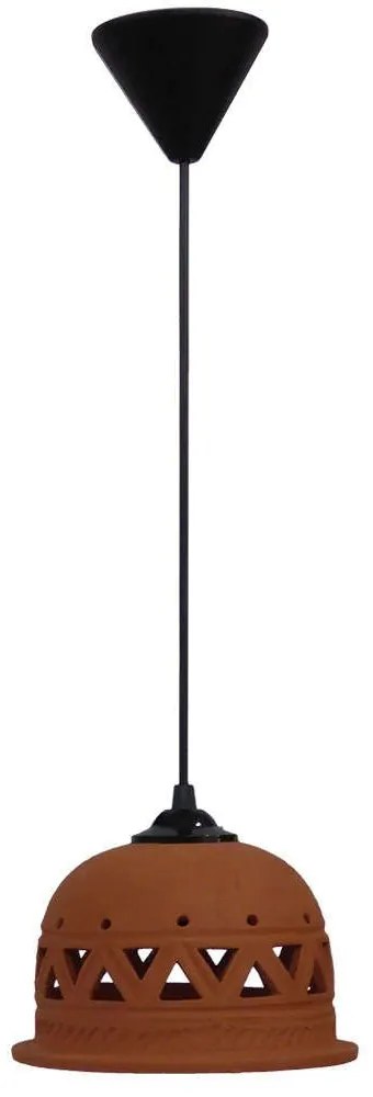 Φωτιστικό Οροφής TERRA-02 1/L CER 39-0004 Φ17 Bell Brown Heronia Ceramic