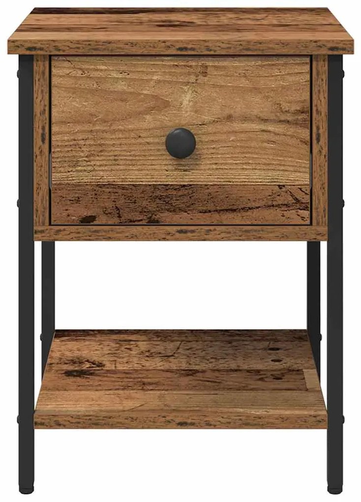 vidaXL Κομοδίνο 2 pcs Παλιό ξύλο 34 x 35,5 x 45 εκ Επεξεργασμένο ξύλο