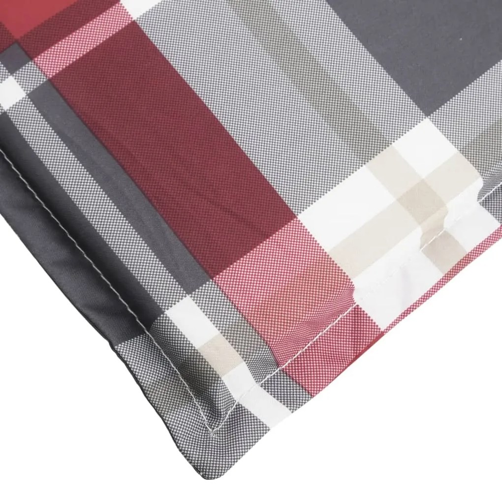vidaXL Μαξιλάρι Ξαπλώστρας Κόκκινο Καρό 200x60x3 εκ. από Ύφασμα Oxford