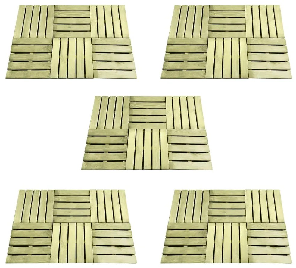 vidaXL Πλακάκια Deck 30 τεμ. Πράσινα 50 x 50 εκ. Ξύλινα