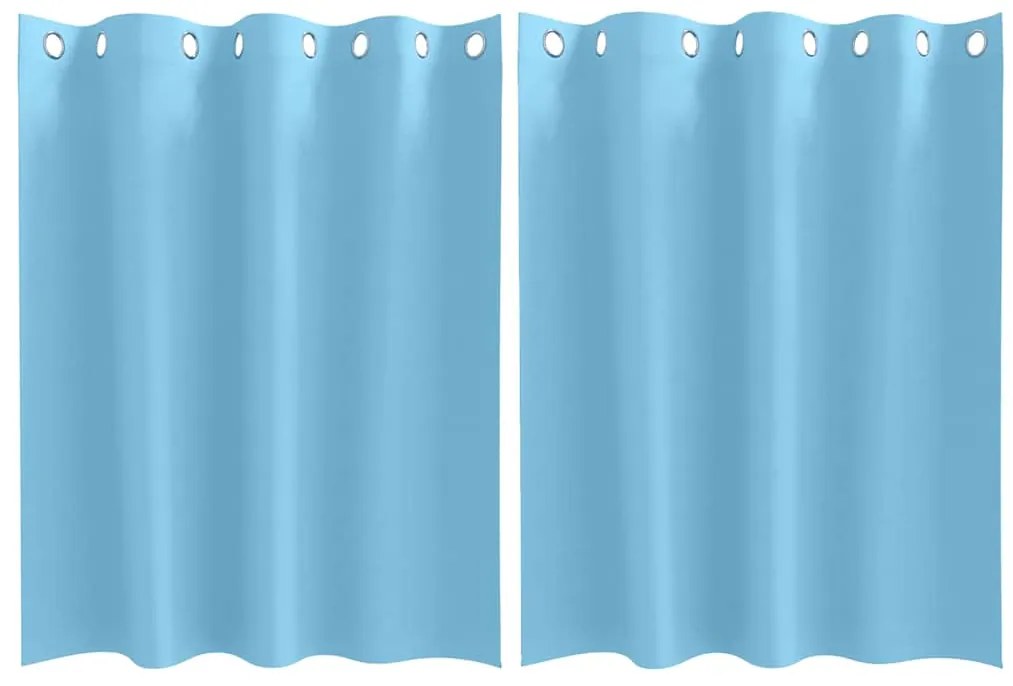 vidaXL Κουρτίνες με κουρτίνες 2 pcs Γαλάζιο 140x140cm Πολυεστέρας